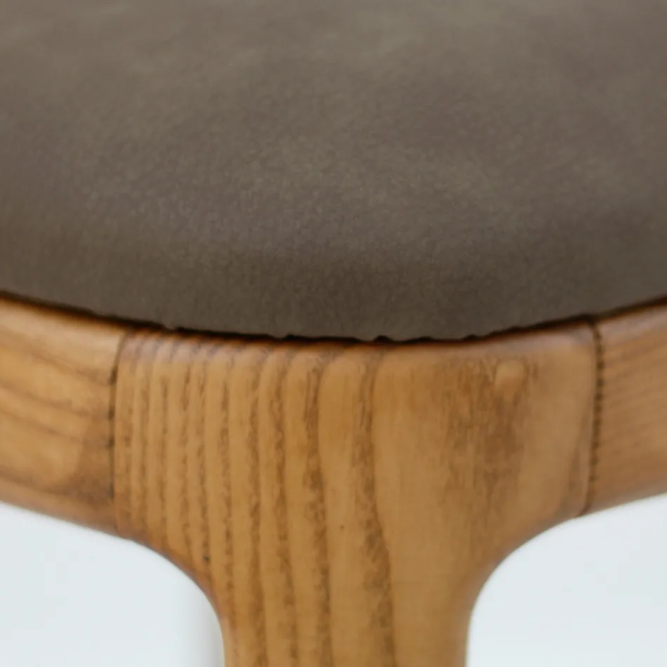 Living Room Chair in Stained Ash Wood Made in Italy - Lyanne Viadurini