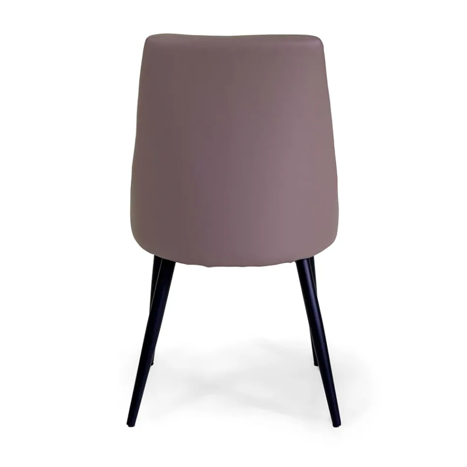 Living Room Chair in Metal and Eco-Leather of Different Finishes - Onde Viadurini