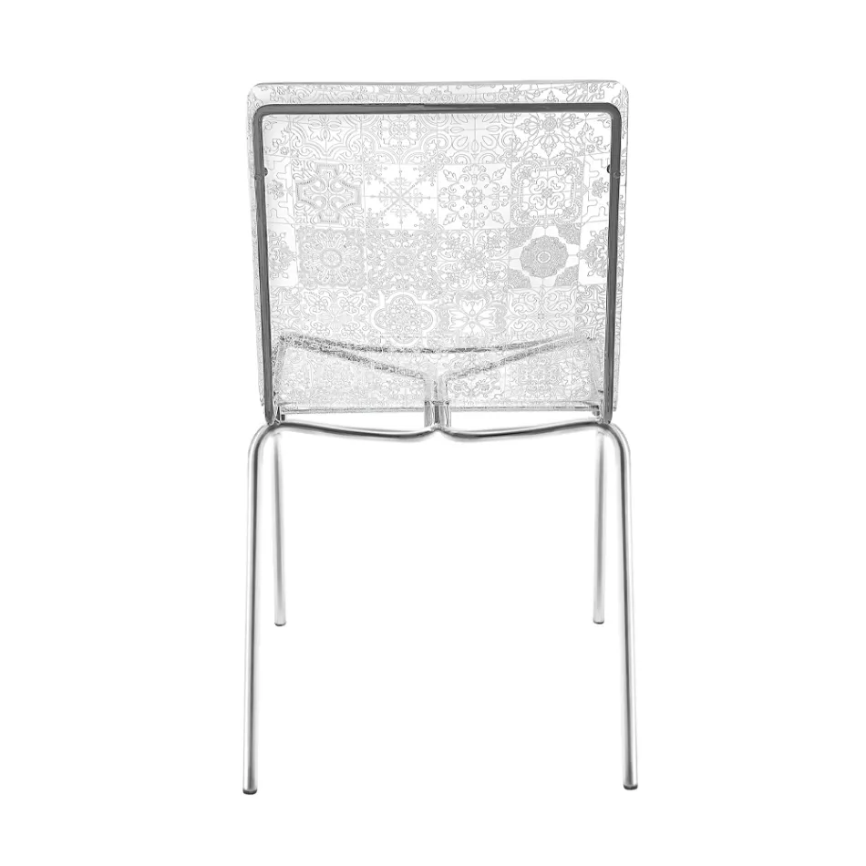 Living Room Chair in Plexiglass and Iron Made in Italy, 2 Pieces - Pumbaa Viadurini