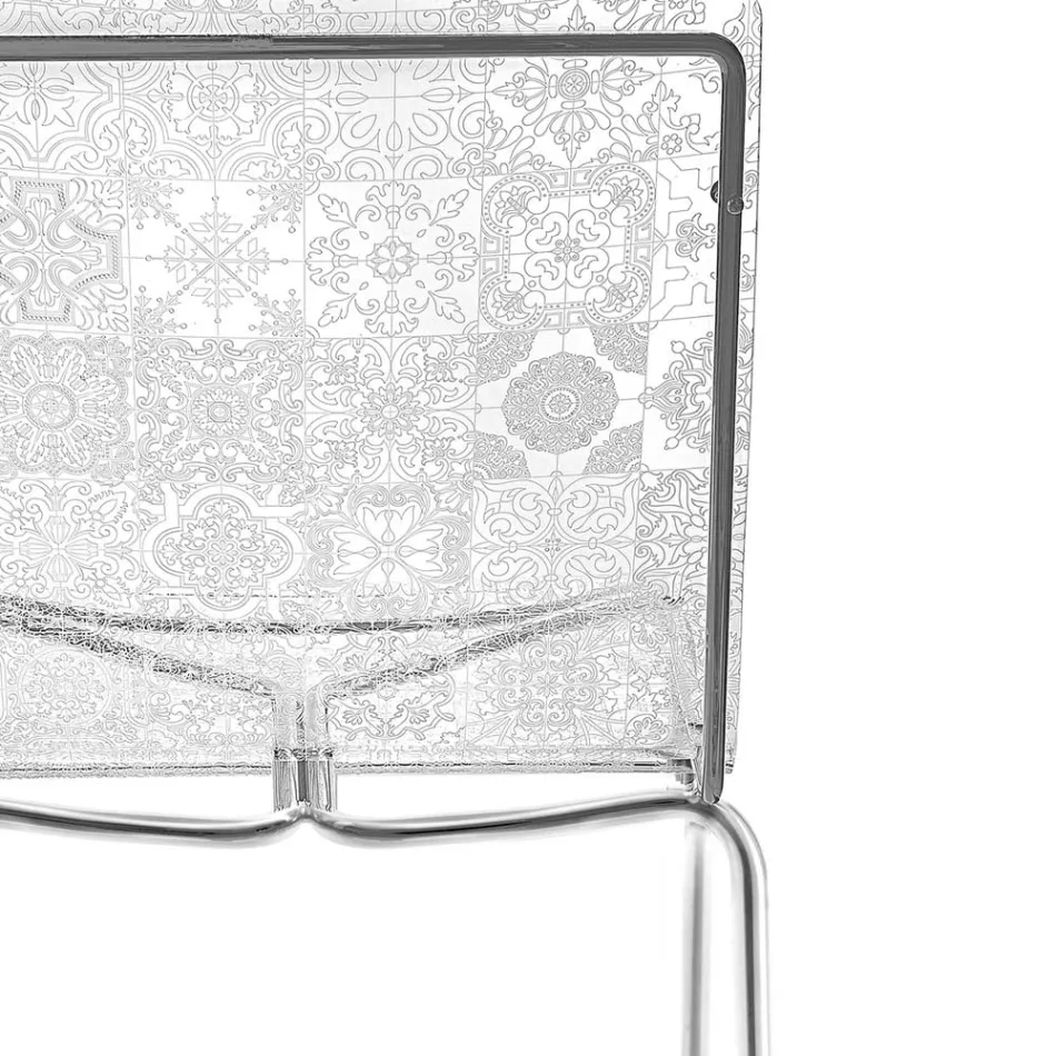 Living Room Chair in Plexiglass and Iron Made in Italy, 2 Pieces - Pumbaa Viadurini