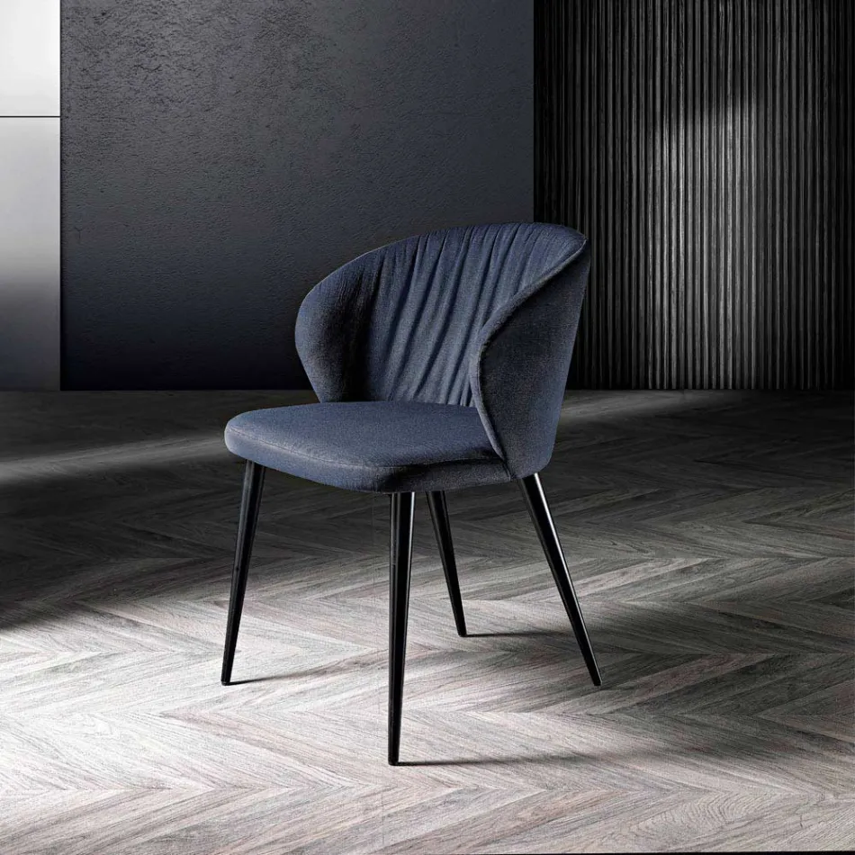 Living Room Chair in Fabric and Ash of Elegant Design - Reginaldo Viadurini
