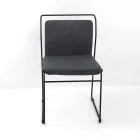 Living Room Chair in Fabric and Lacquered Made in Italy - Uralia Viadurini