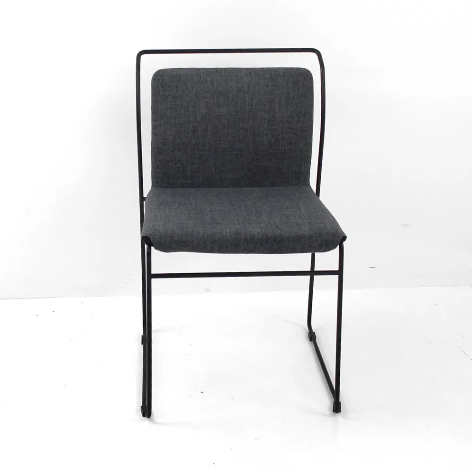 Living Room Chair in Fabric and Lacquered Made in Italy - Uralia Viadurini