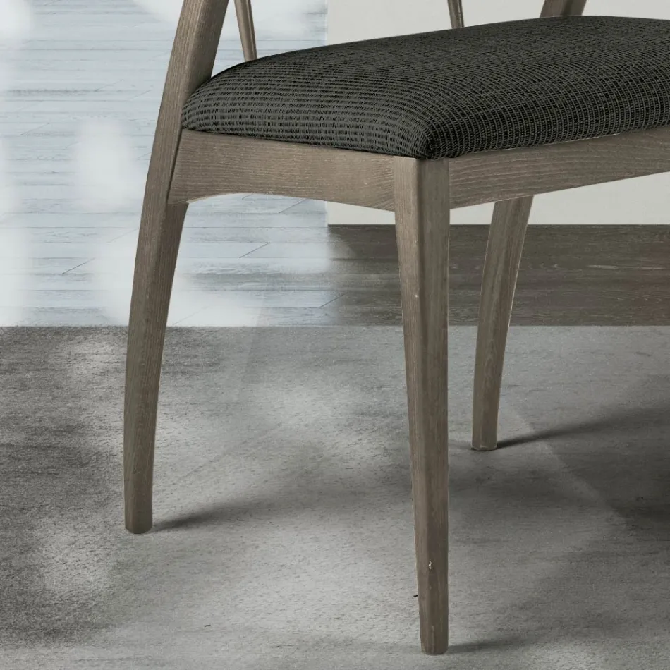 Living Room Chair in Fabric and Solid Beech Wood Made in Italy - Rein Viadurini