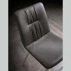 Living Room Chair in Fiber Fabric with Leather Effect and Metal Made in Italy - Gohan Viadurini