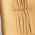 Living Room Chair in Fiber Fabric with Leather Effect and Metal Made in Italy - Gohan Viadurini