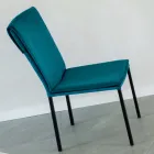 Living Room Chair in Stain-Resistant Velvet and Black Structure - Haroon Viadurini