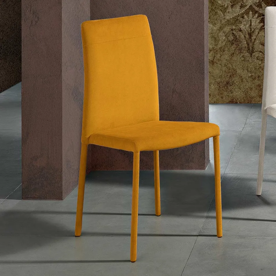 Living Room Chair Entirely Upholstered in Made in Italy Fabric - Lorelai Viadurini