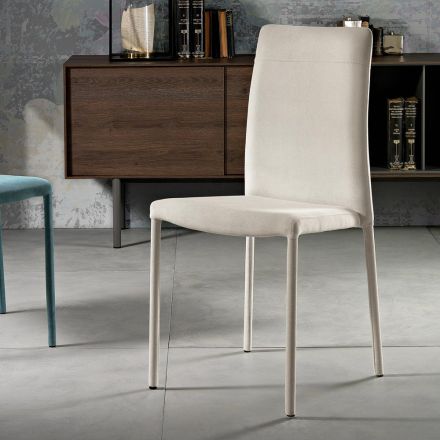 Living Room Chair Entirely Upholstered in Made in Italy Fabric - Lorelai Viadurini