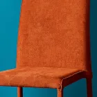 Living Room Chair Entirely Upholstered in Made in Italy Fabric - Rosetta Viadurini