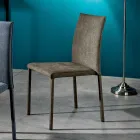 Living Room Chair Entirely Upholstered in Made in Italy Fabric - Rosetta Viadurini