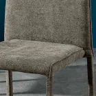 Living Room Chair Entirely Upholstered in Made in Italy Fabric - Rosetta Viadurini