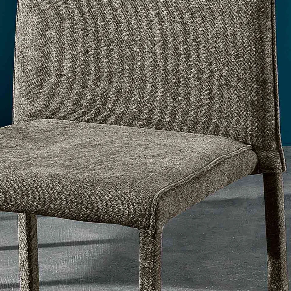 Living Room Chair Entirely Upholstered in Made in Italy Fabric - Rosetta Viadurini