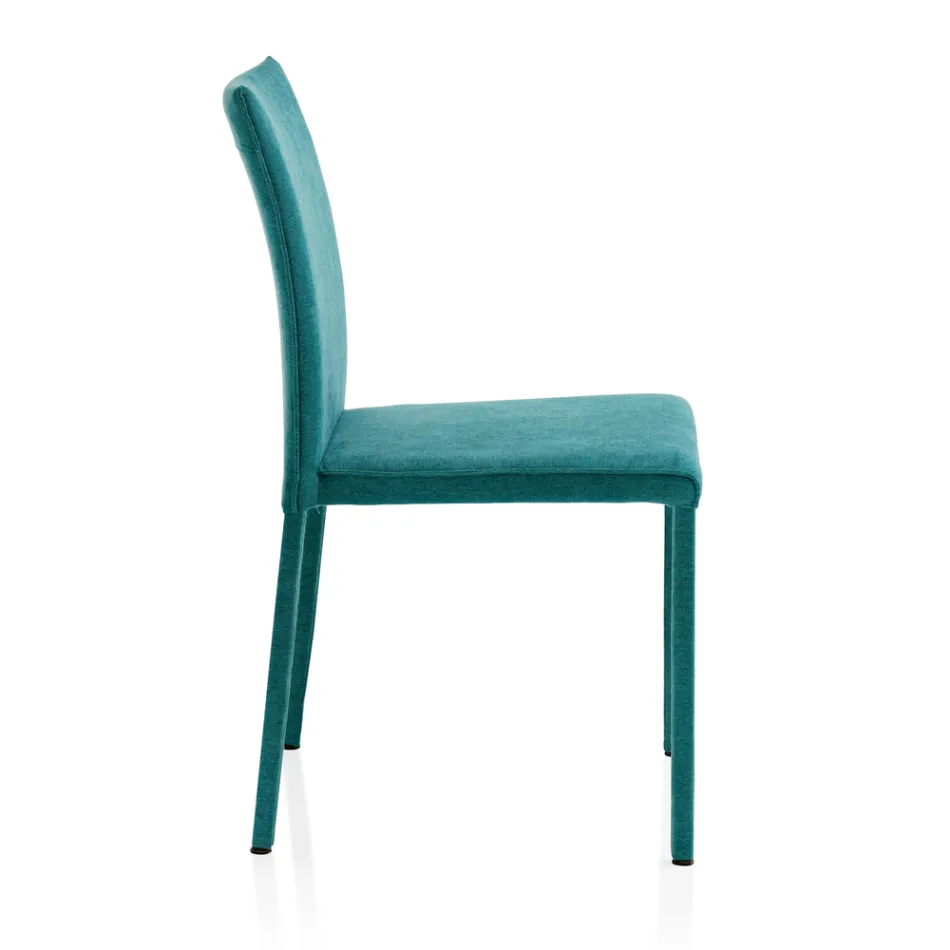 Living Room Chair Entirely Upholstered in Made in Italy Fabric - Rosetta Viadurini