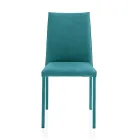 Living Room Chair Entirely Upholstered in Made in Italy Fabric - Rosetta Viadurini