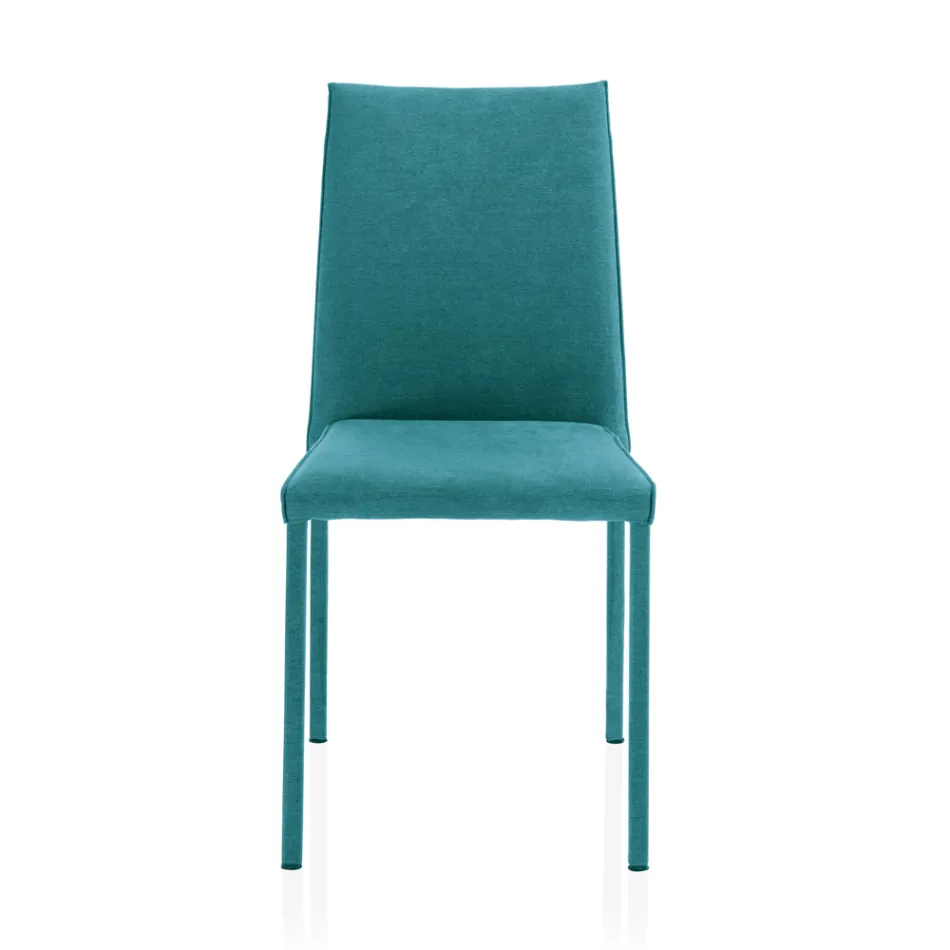 Living Room Chair Entirely Upholstered in Made in Italy Fabric - Rosetta Viadurini