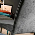 Living Room Chair Entirely Upholstered in Made in Italy Fabric - Rosetta Viadurini