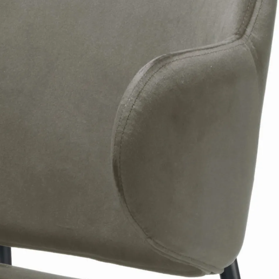 Living Room Chair Made of Steel and Velvet Made in Italy - Foggia Viadurini