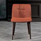 Living Room Chair Upholstered in Fabric and Ash Legs Design - Florinda Viadurini