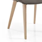 Living Room Chair Upholstered in Fabric and Ash Legs Design - Florinda Viadurini