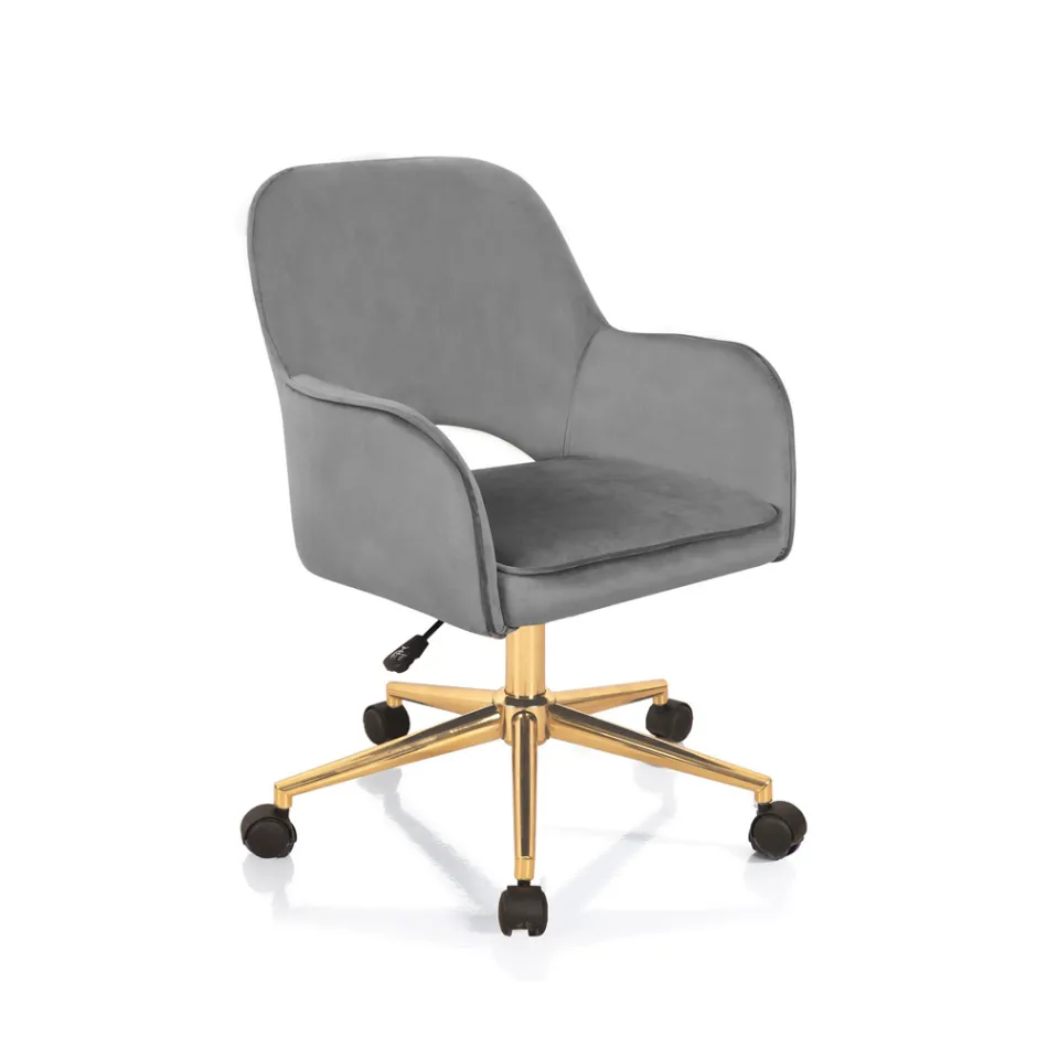 Office Chair Metal Base and Fabric Seat - Anguilla Viadurini
