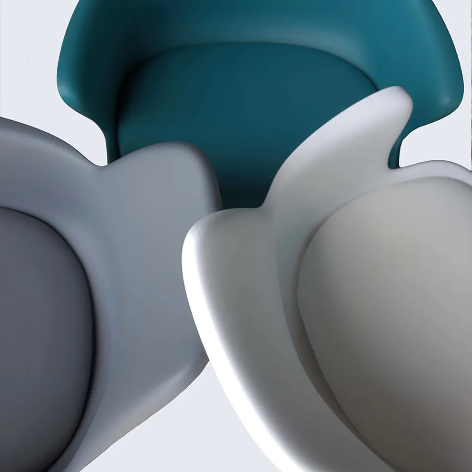 Office Chair with Casters, Armrests and Height-Adjustable Seat - Iuri Viadurini