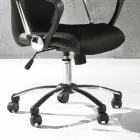 Office Chair with Swivel Wheels in Black Ecoleather and Metal - Amarilda Viadurini