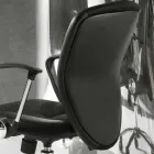 Office Chair with Swivel Wheels in Black Ecoleather and Metal - Amarilda Viadurini