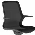 Office Chair with Swivel Wheels in Black Mesh and Black Nylon - Ayumu Viadurini