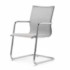 Ergonomic Sled Office Chair with Armrests Made in Italy - Filanna Viadurini