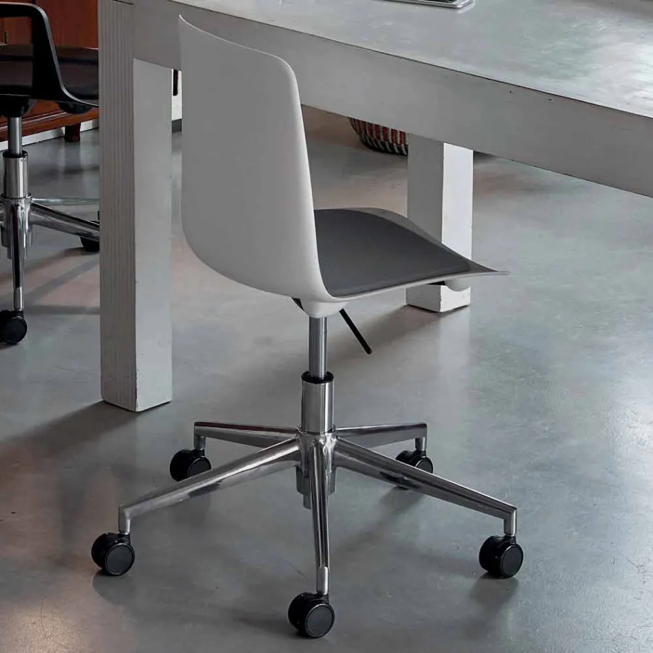 Office Chair in Aluminum and Polypropylene Made in Italy, 2 Pieces - Charita Viadurini