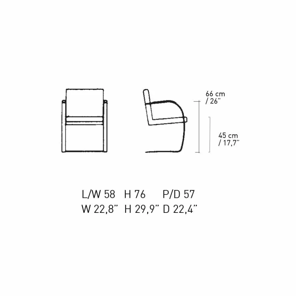 Leather Office Chair with Chrome Steel Structure Made in Italy - Quartz Viadurini