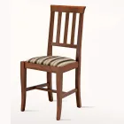 Classic Design Chair in Wood and Seat in Fabric Made in Italy - Dorina Viadurini