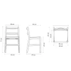 High Quality Chair in Solid Beech Wood Made in Italy, 2 Pieces - Nora Viadurini