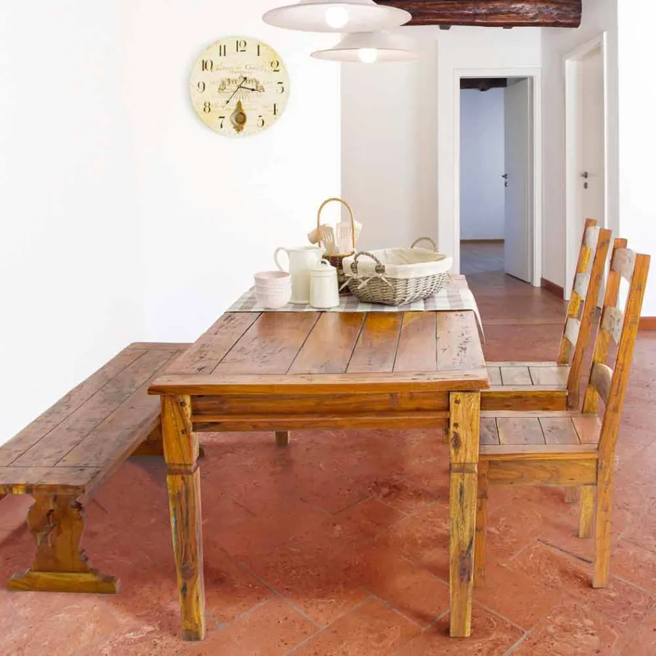 Classic Design Chair in Solid Acacia Wood Homemotion - Moritz Viadurini