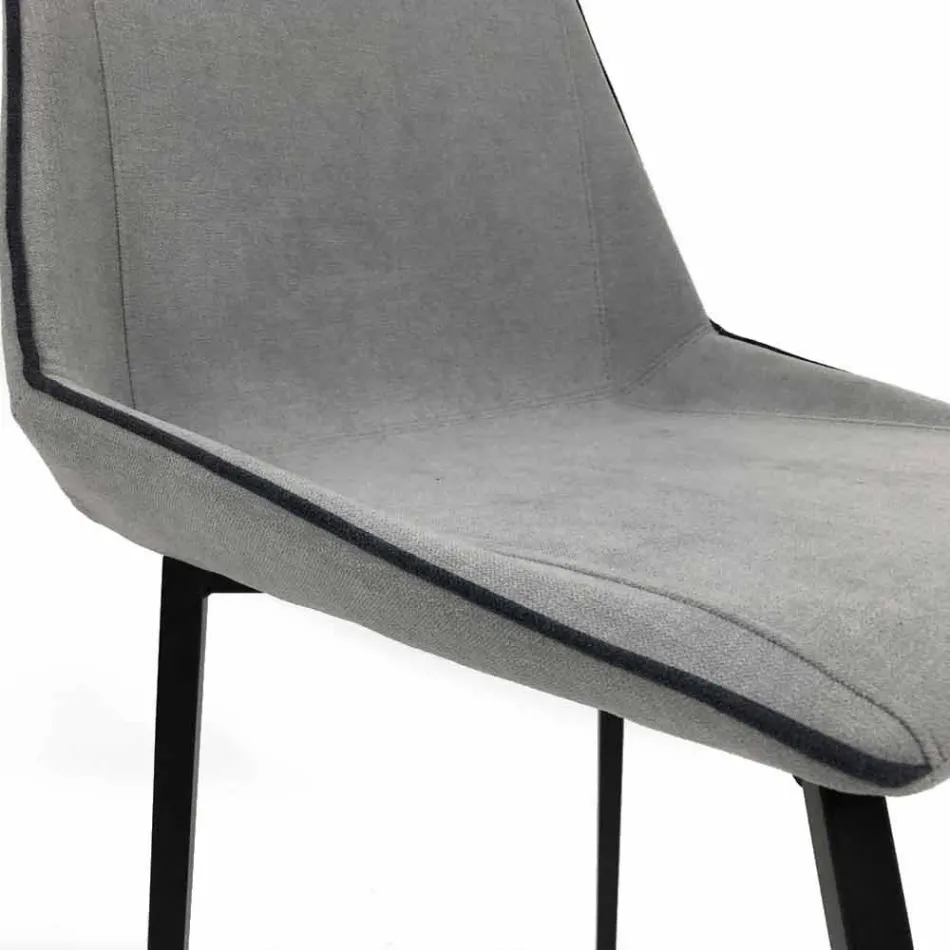 Design chair in fabric with square legs made in Italy, 4 pieces - Oriella Viadurini