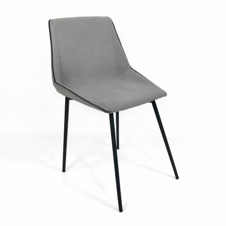 Design chair in fabric with square legs made in Italy, 4 pieces - Oriella Viadurini