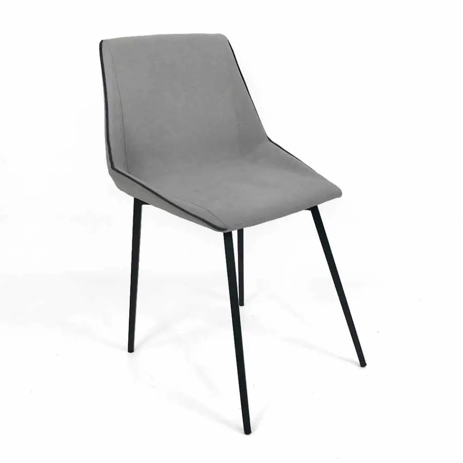 Design chair in fabric with square legs made in Italy, 4 pieces - Oriella Viadurini