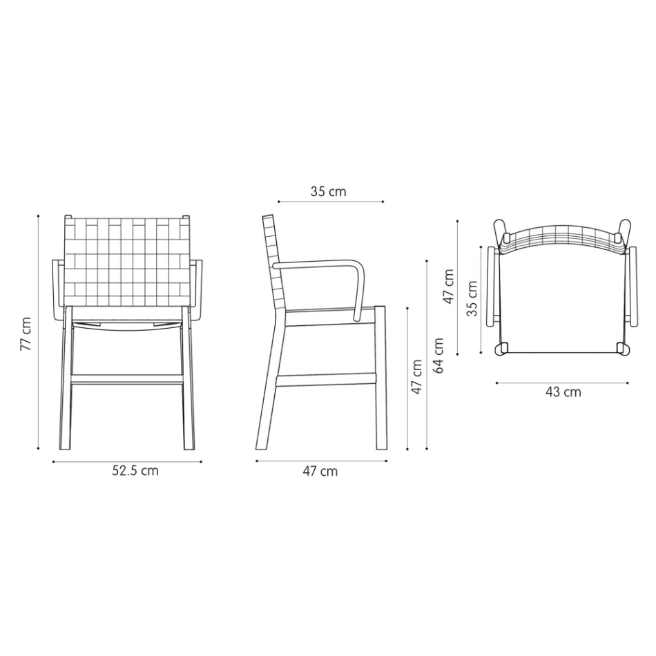 Luxury Chair in Beige Lacquered Beech and Woven Leather Made in Italy - Nora Viadurini