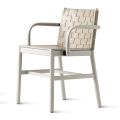 Luxury Chair in Beige Lacquered Beech and Braided Leather Made in Italy - Nora