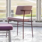 Luxury Fabric Chair with Metal Base Made in Italy, 2 Pieces - Alaska Viadurini