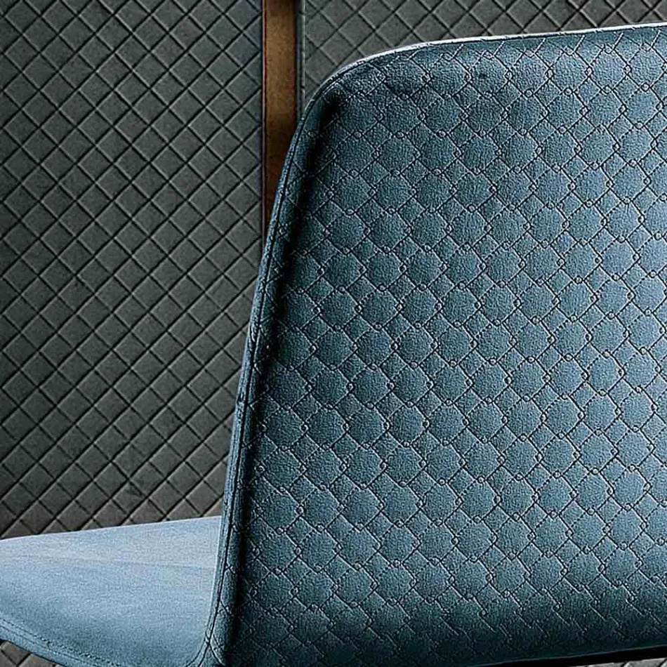 Elegant Chair of Modern Design in Colored Velvet and Wood - Bizet Viadurini