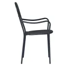 Stackable Garden Chair with Anthracite Color Iron Structure - Nadege Viadurini