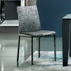 Padded and Fabric Upholstered Chair Made in Italy 4 Pieces - Monnalisa Viadurini