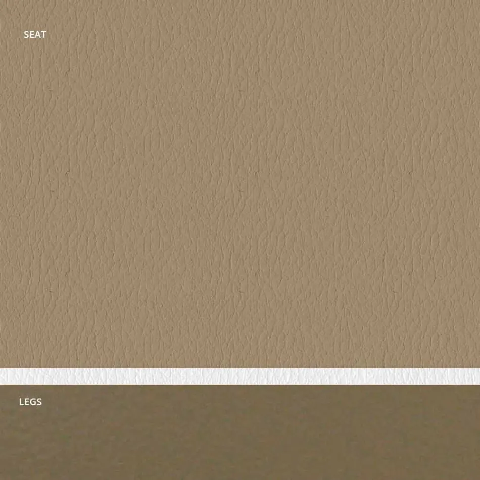 Padded Steel Chair and Faux Leather Seat with White Edge – Nirvana Viadurini