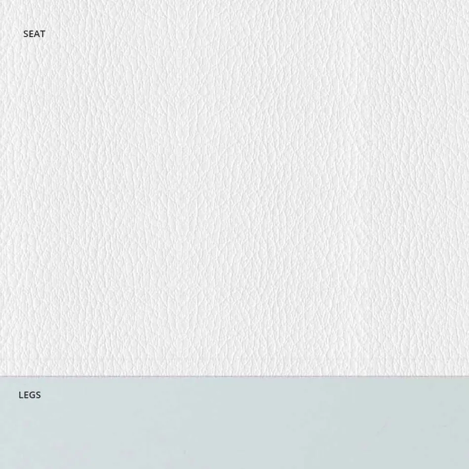 Padded Steel Chair and Faux Leather Seat with White Edge – Nirvana Viadurini