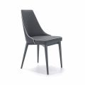 Padded Steel Chair and Faux Leather Seat with White Edge - Nirvana