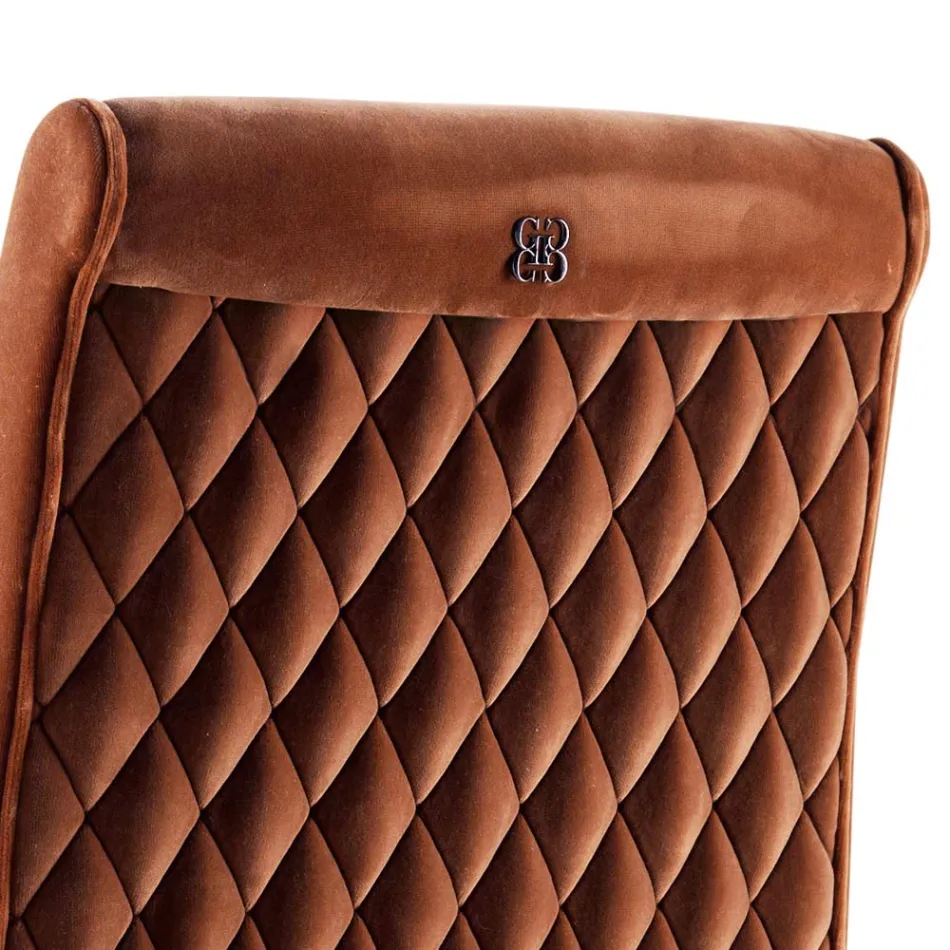 Upholstered solid wood living chair Grilli Zarafa made in Italy,2 pieces Viadurini