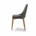 Upholstered Kitchen Chair with Wooden Base Made in Italy - Nirvana