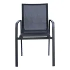 Stackable Chair with Aluminum and White or Gray Textilene Armrests - Greenstyle Viadurini